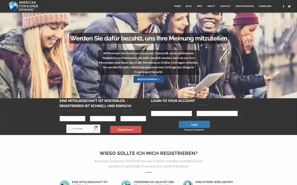 American Consumer Opinion - verdiene durch Fragebogenausfüllen online