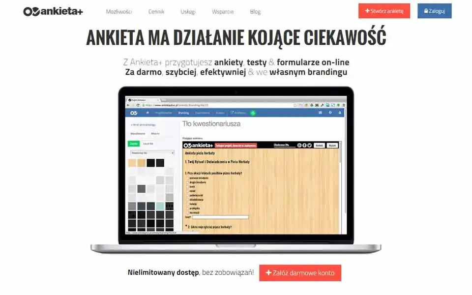 Ankieta+ to profesjonalne narzędzie do szybkiego tworzenia ankiet, sondaży internetowych oraz samodzielnego prowadzenia badań ankietowych w internecie (CAWI). Intuicyjne narzędzie dostępne przez dowolną przeglądarkę internetową pozwoli Tobie na kompleksową obsługę i zaplanowanie badania ankietowego w internecie.