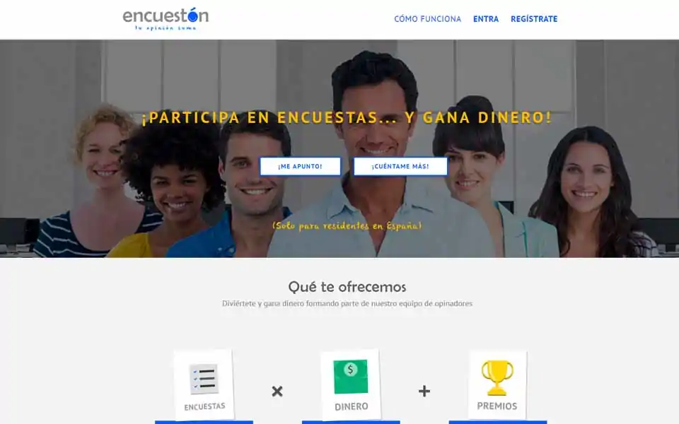 Encuestón te ofrece poder participar dando tu opinión mediante encuestas online remuneradas y otros estudios con interesantes recompensas en el mercado español.