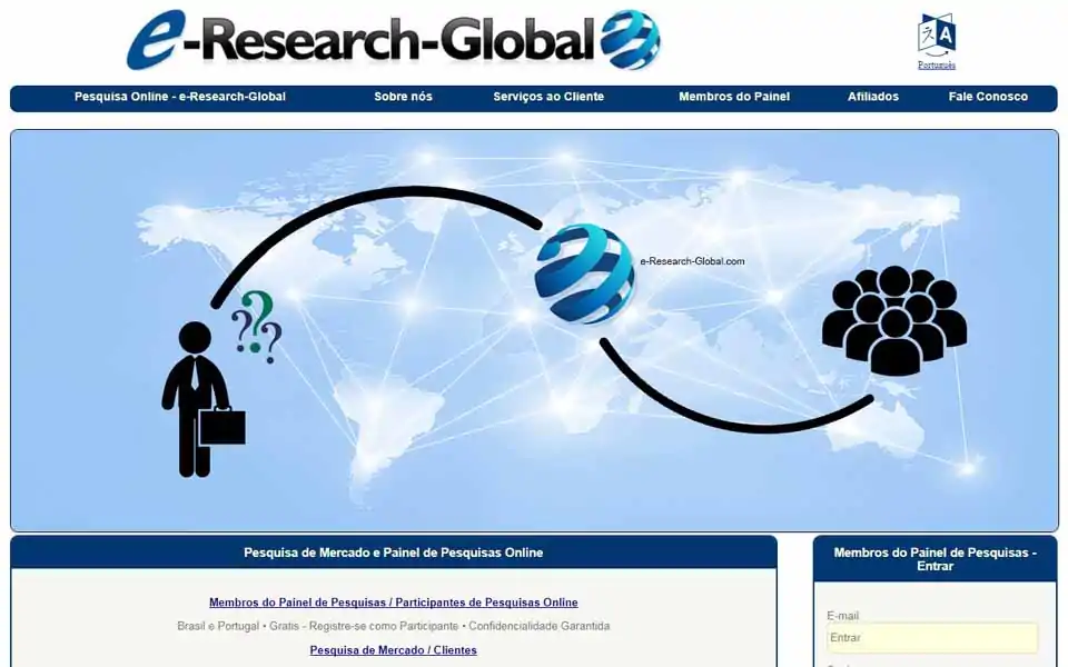 Adira ao Painel de Inquéritos ao Consumidor Pagos do e-Research-Global.com e ganhe dinheiro. Os membros podem ganhar dinheiro participando nos inquéritos on-line pagos (questionários on-line), em grupos de discussão, e na avaliação de novos produtos. Receberá dinheiro por cada inquérito concluído.