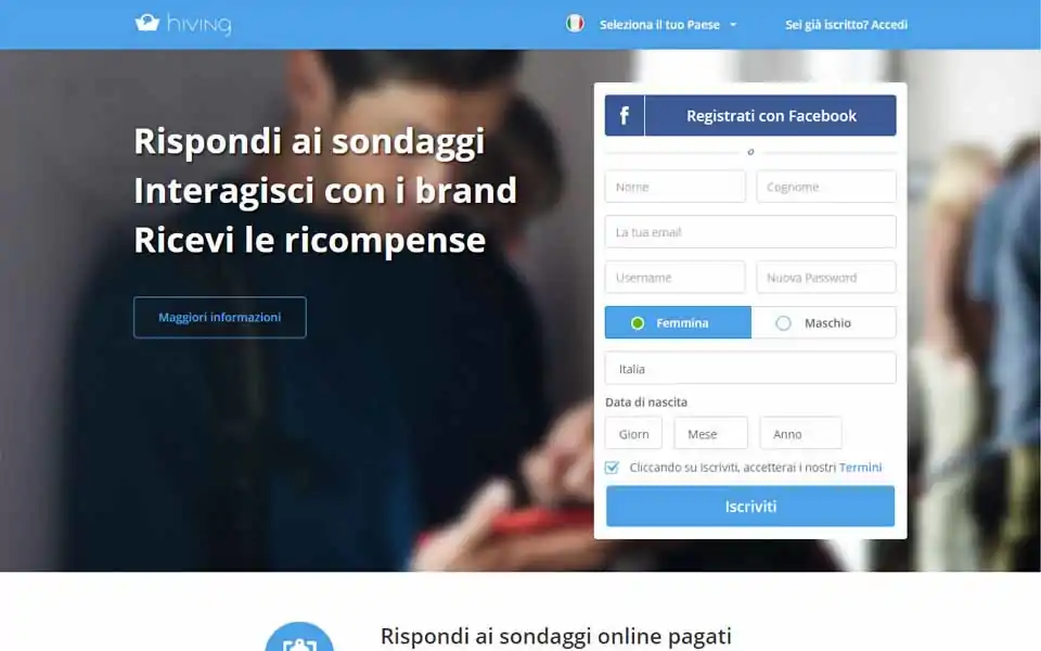 Hiving - raggiungi la nostra community di consumatori, esprimi la tua opinione e guadagna soldi aiutando le aziende ad innovarsi