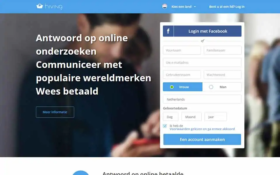 Hiving - Interesse om deel te nemen aan ons consumentenpanel? Meld u aan om te beginnen met het ontvangen van onze betaalde enquêtes!