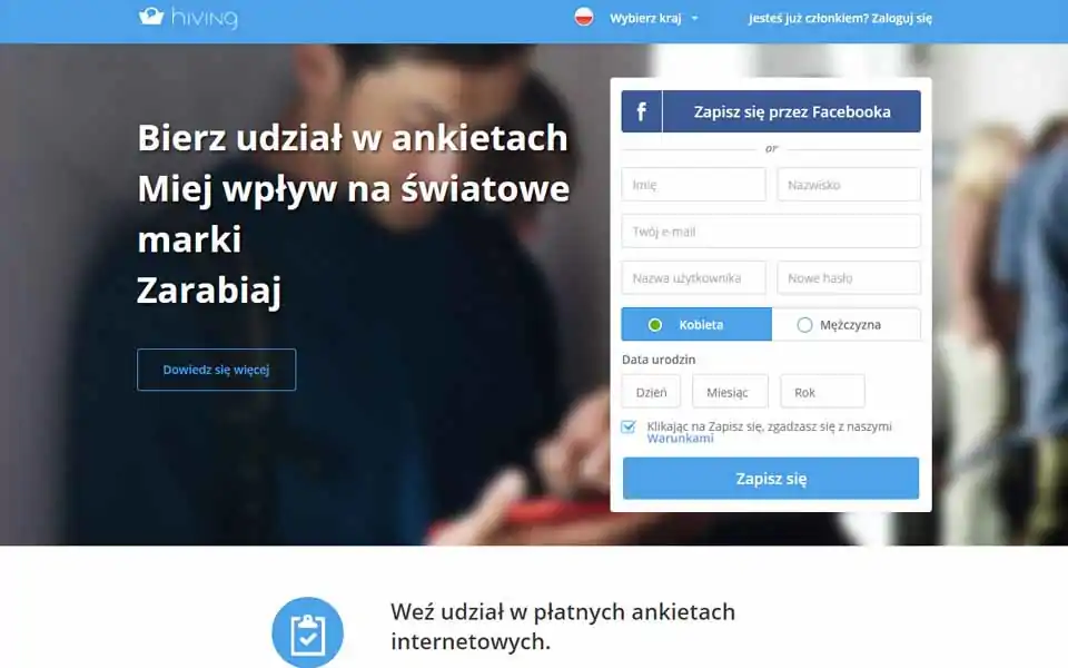 Hiving - dołącz do naszej społeczności konsumenckiej, wyraź swoją opinię i zdobądź dodatkowe pieniądze pomagając markom doskonalić się.