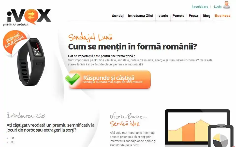 iVox a fost dezvoltat pentru a sprijini pe de o parte consumatorii și pe de altă parte companiile, în procesul optimizării relației dintre cele două părți, prin intermediul sondajelor de opinie.