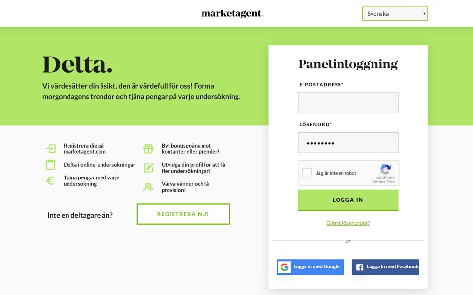 Delta i online-undersökningar. Tjäna pengar med varje undersökning. Registrera dig nu hos Marketagent.com Delta i online-undersökningar. Tjäna pengar med varje undersökning. Registrera dig nu hos Marketagent.com