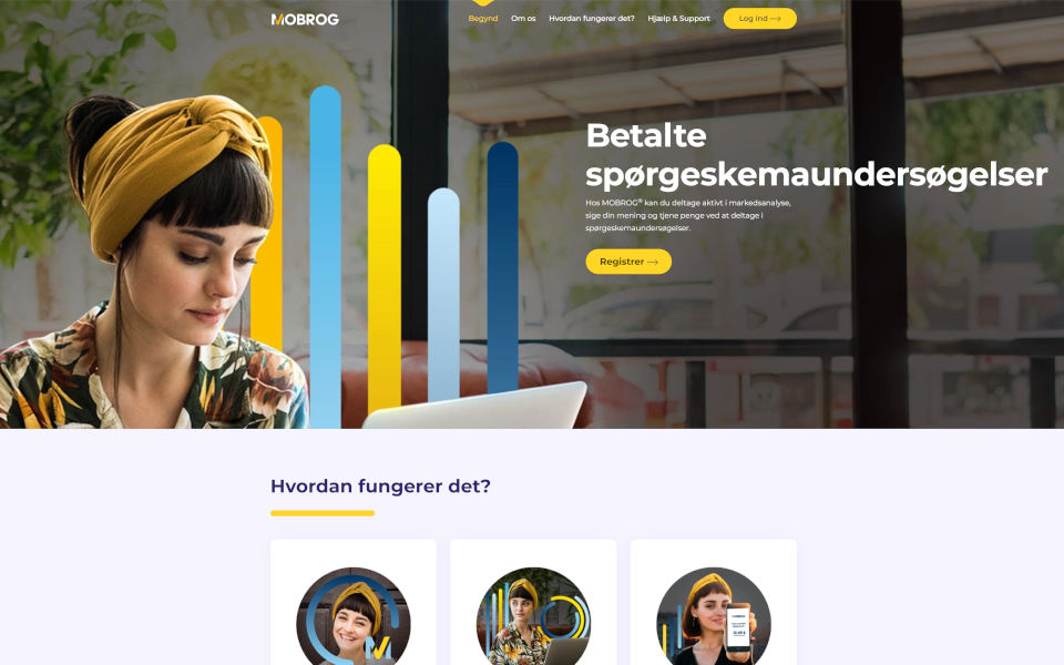 Hos MOBROG kan du deltage aktivt i markedsanalyse, sige din mening og tjene penge ved at deltage i spørgeskemaundersøgelser.