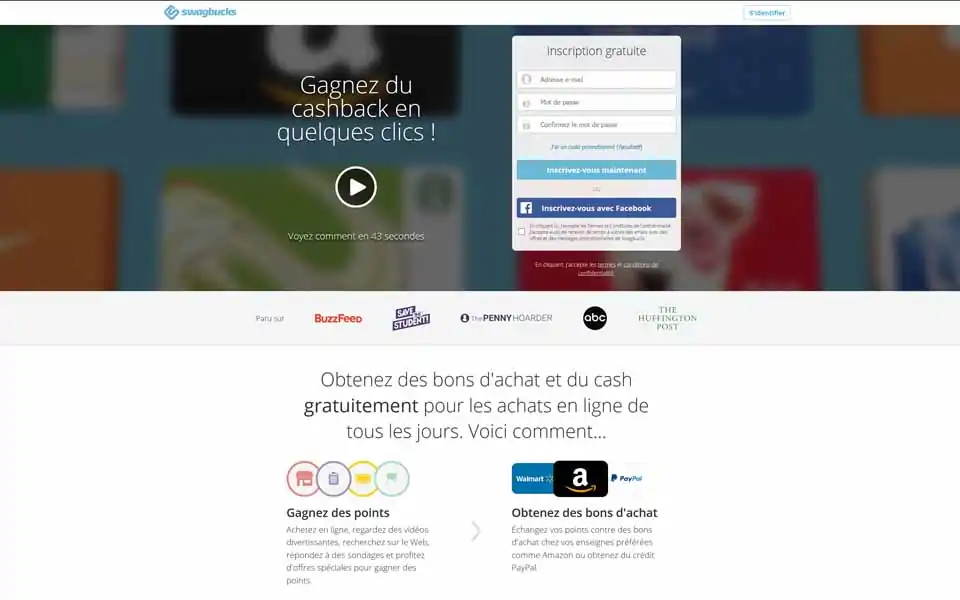 Rejoignez Swagbucks. Nous récompensons nos membres avec des bons d'achat et des bons de réduction à dépenser en ligne.